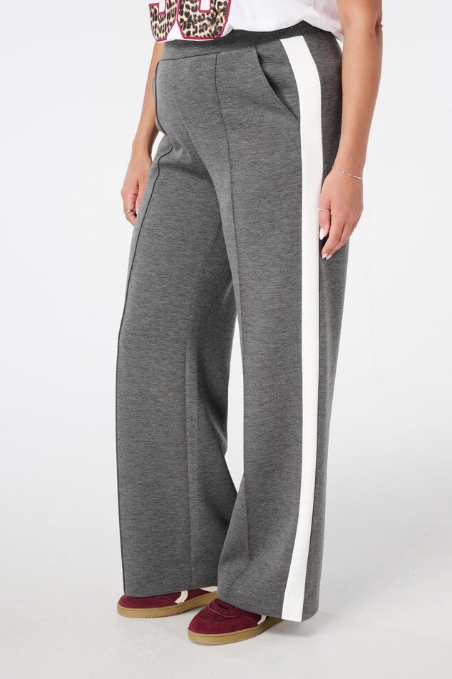 Pantalon large avec rayures contrastantes image number 5
