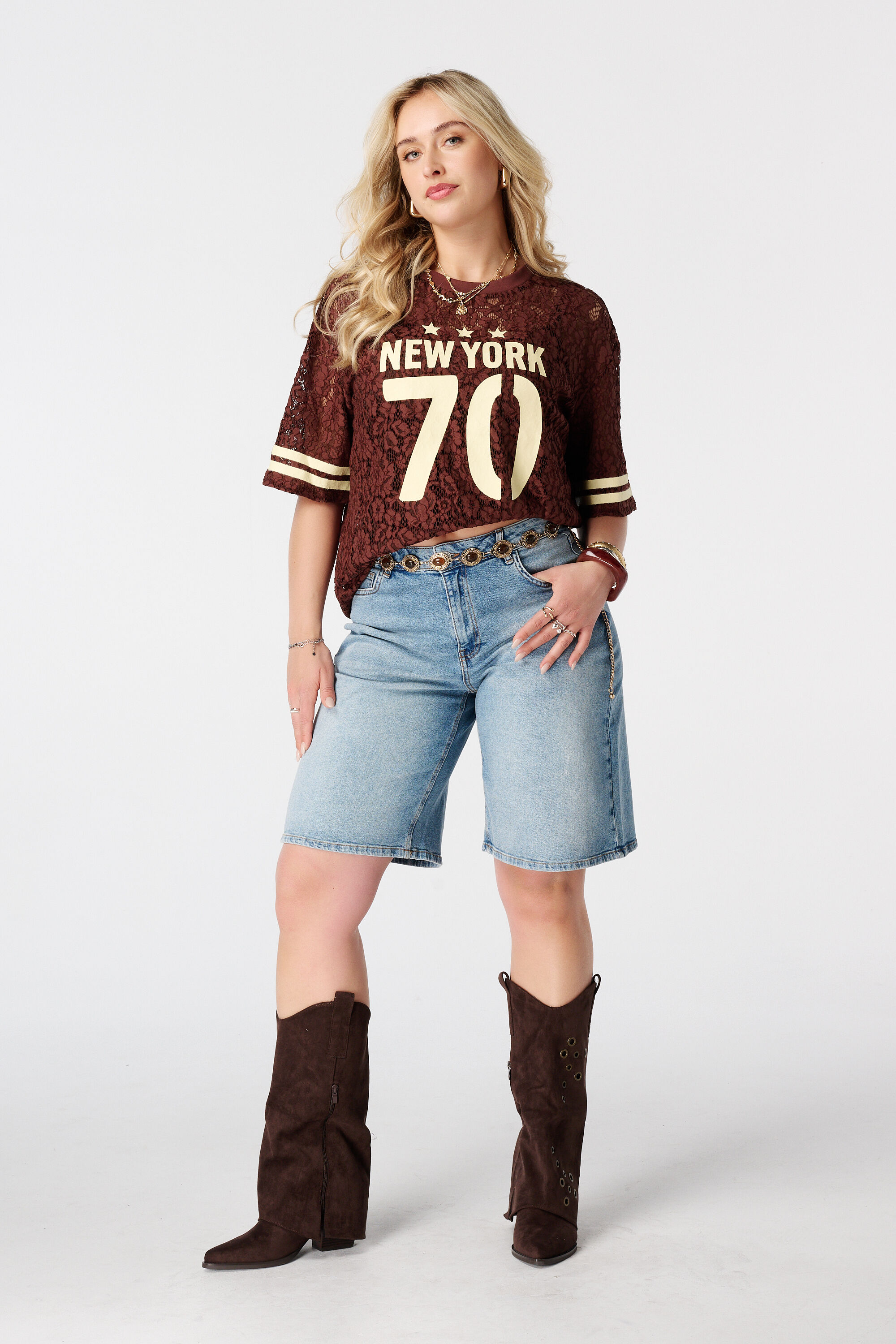 Top en dentelle style jersey image number 5