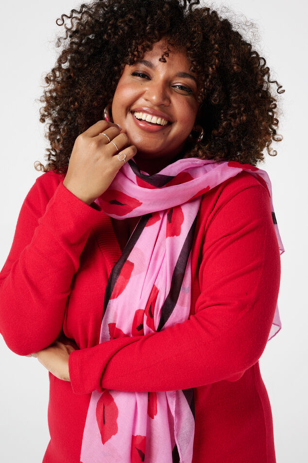 Écharpe avec imprimé bisou  image number 2