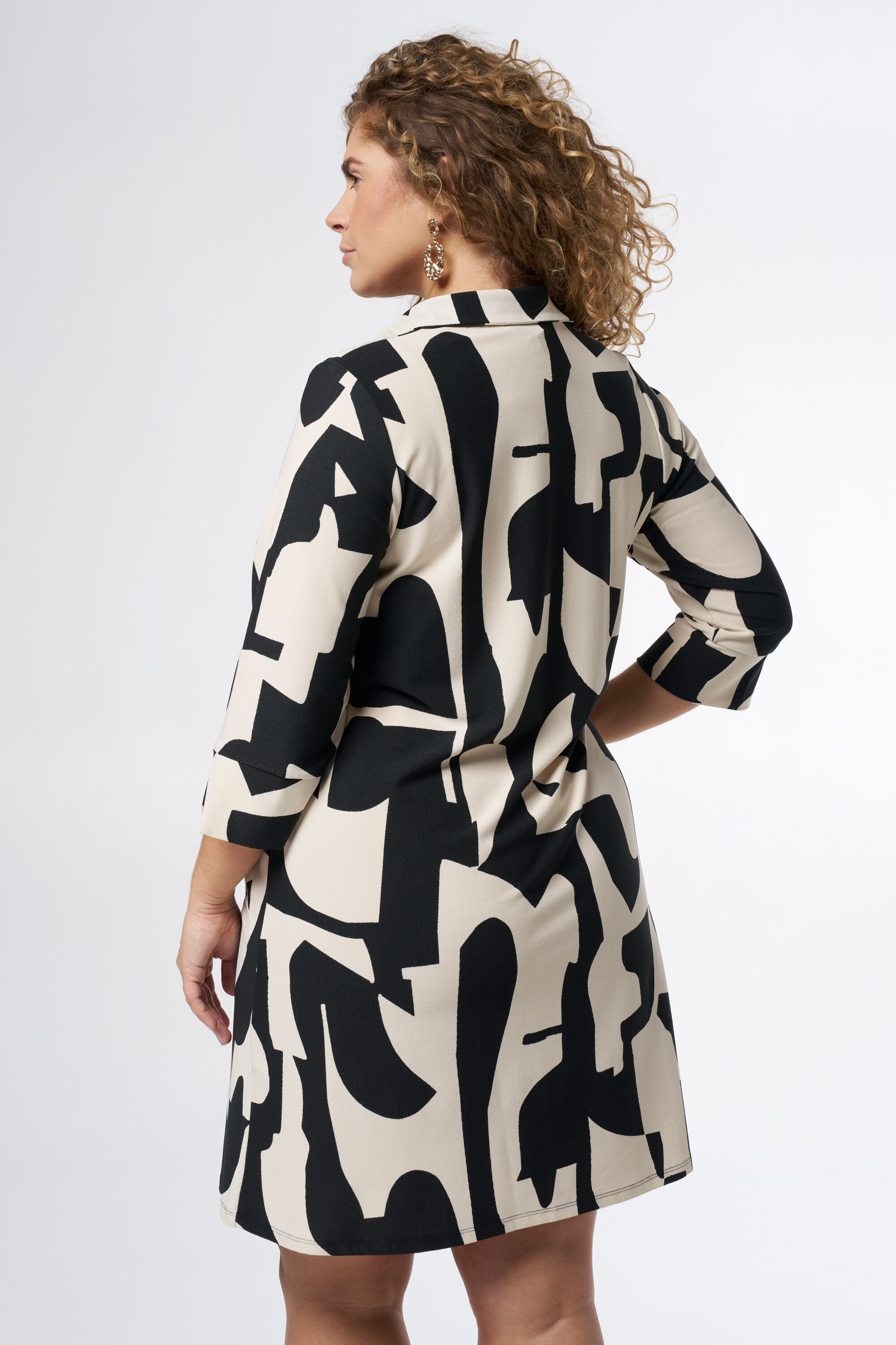 Robe avec col et &agrave; imprim&eacute; image number 3