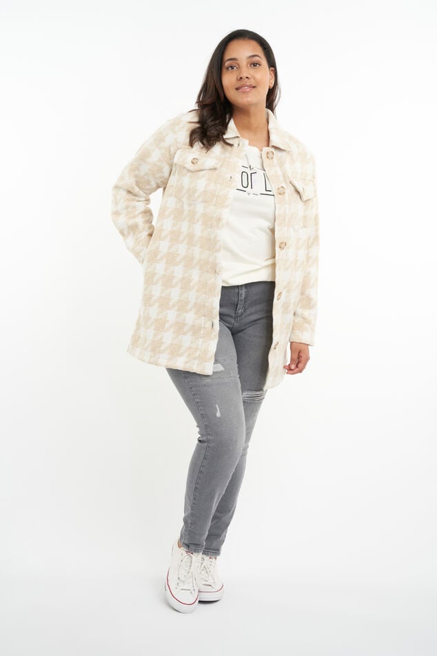 Veste-chemise à imprimé pied-de-poule image number 6