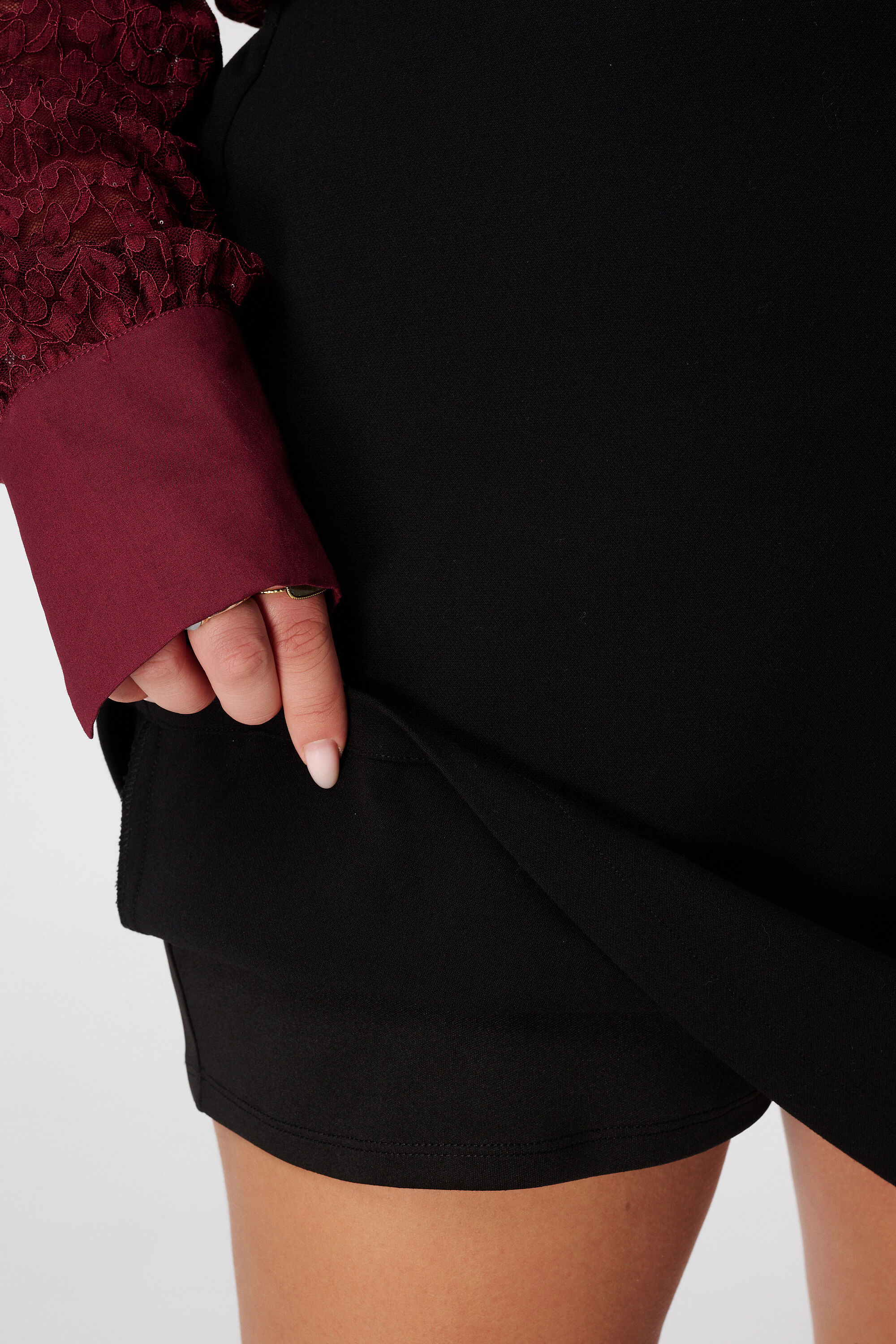 Jupe &agrave; rabat et taille &eacute;lastique image number 6