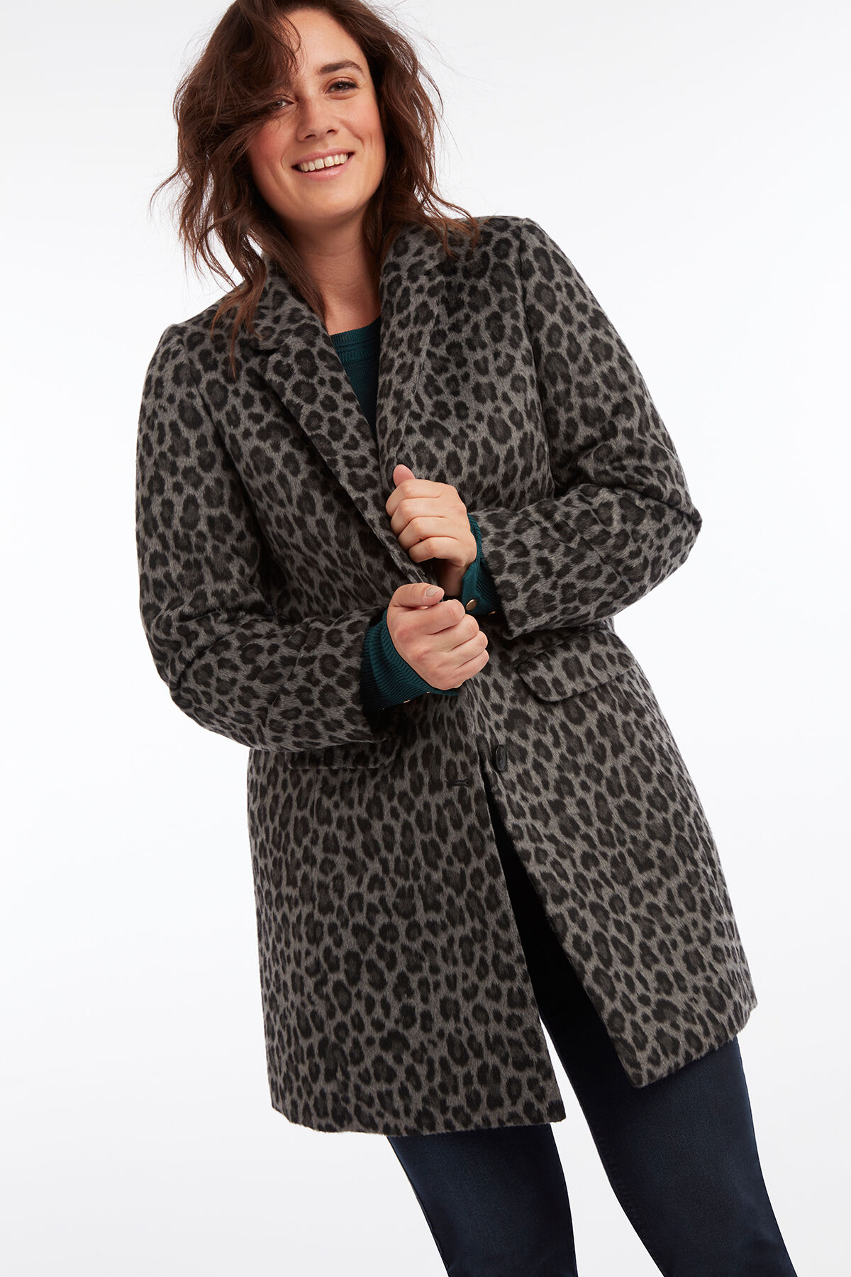 Veste de ville en laine m&eacute;lang&eacute;e image number 3