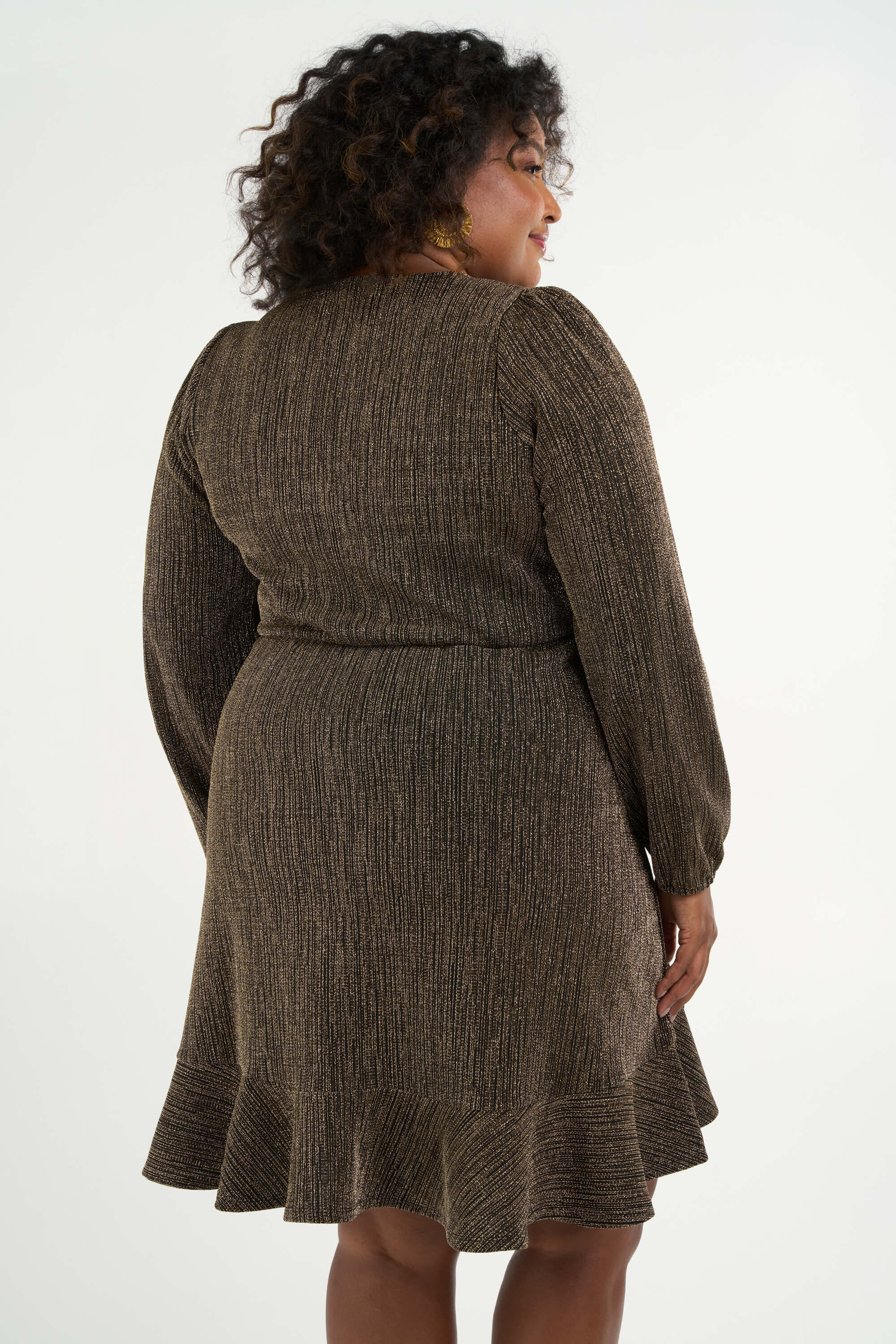 Robe portefeuille avec paillettes image number 4