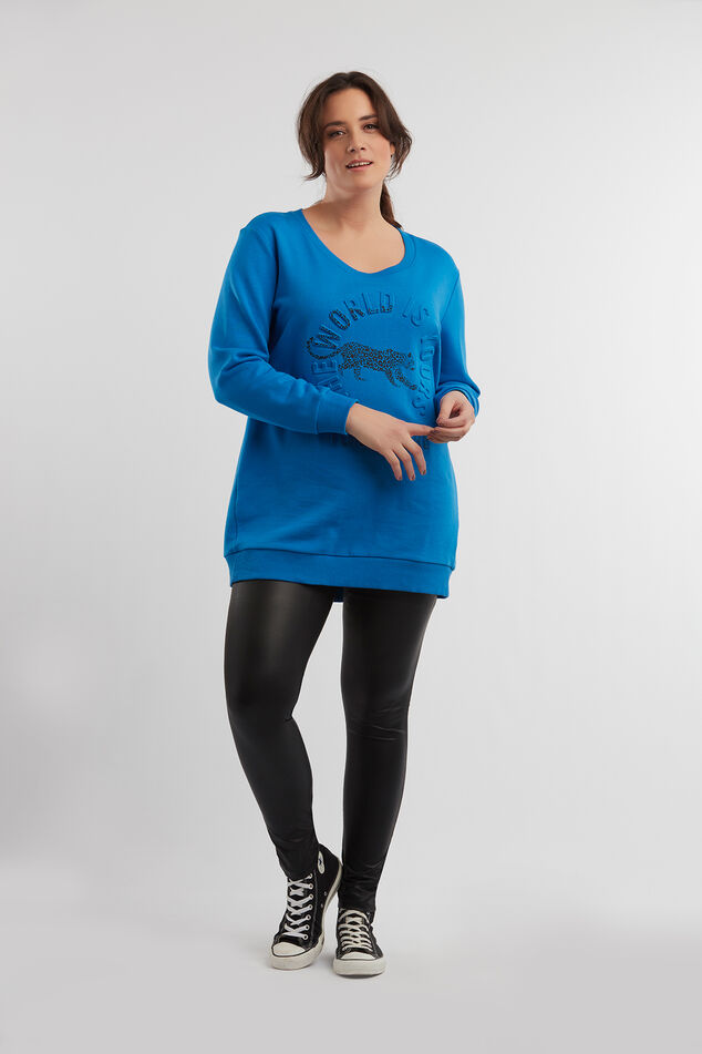 Long sweat-shirt avec motif en relief image number 0