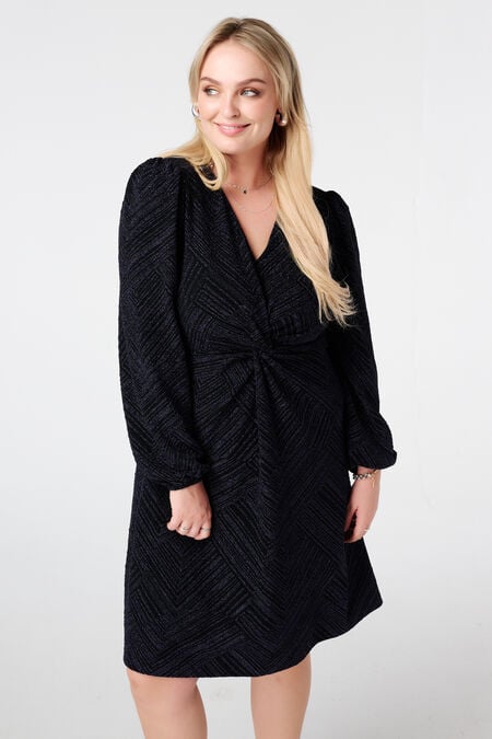 Robe en lurex avec détail bouton Robe en lurex avec détail bouton