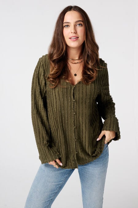 Top avec texture frangée Top avec texture frangée