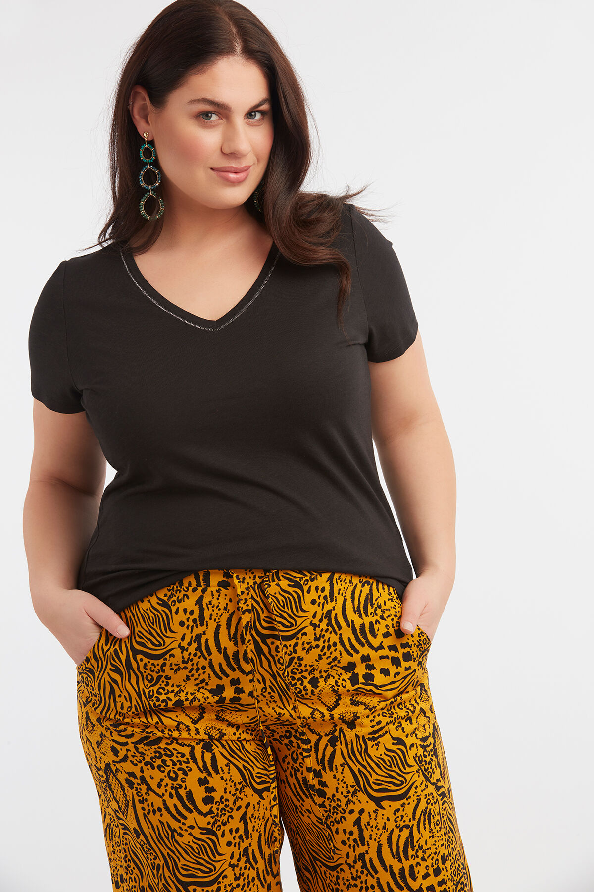 Pantalon large avec imprim&eacute; int&eacute;gral  image number 4