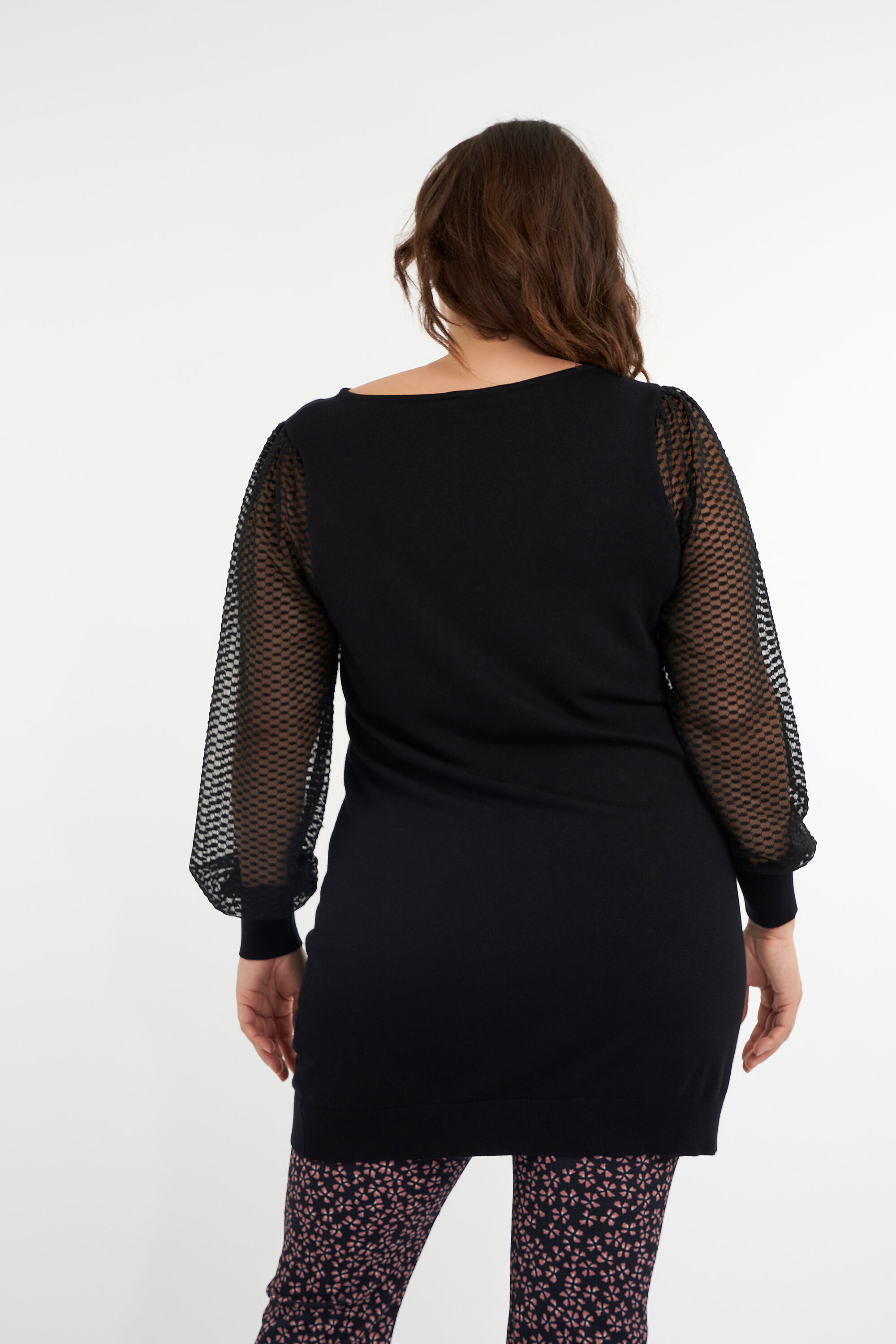 Pull long avec manches en mousseline image number 3