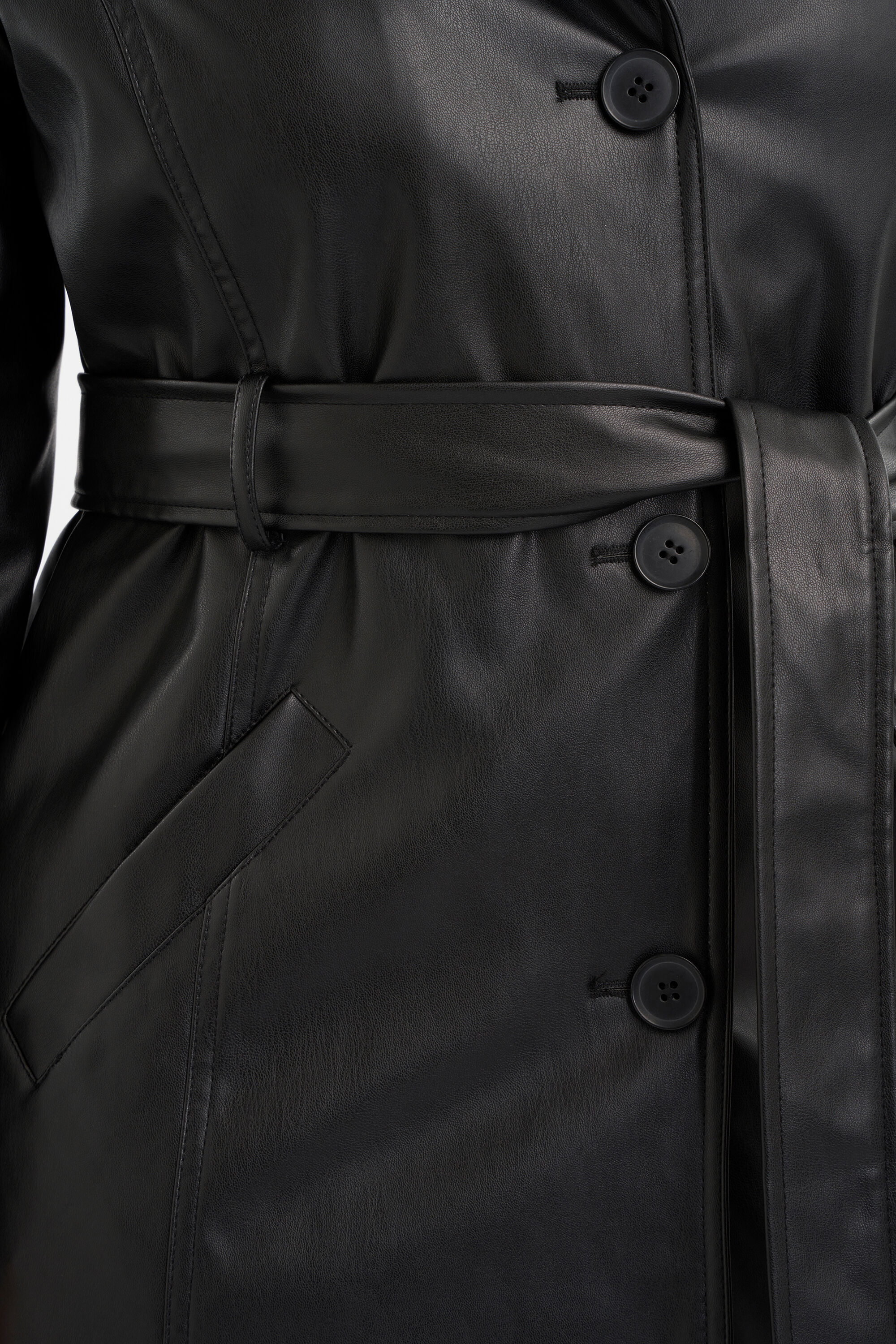 Veste en cuir PU avec ceinture image number 6