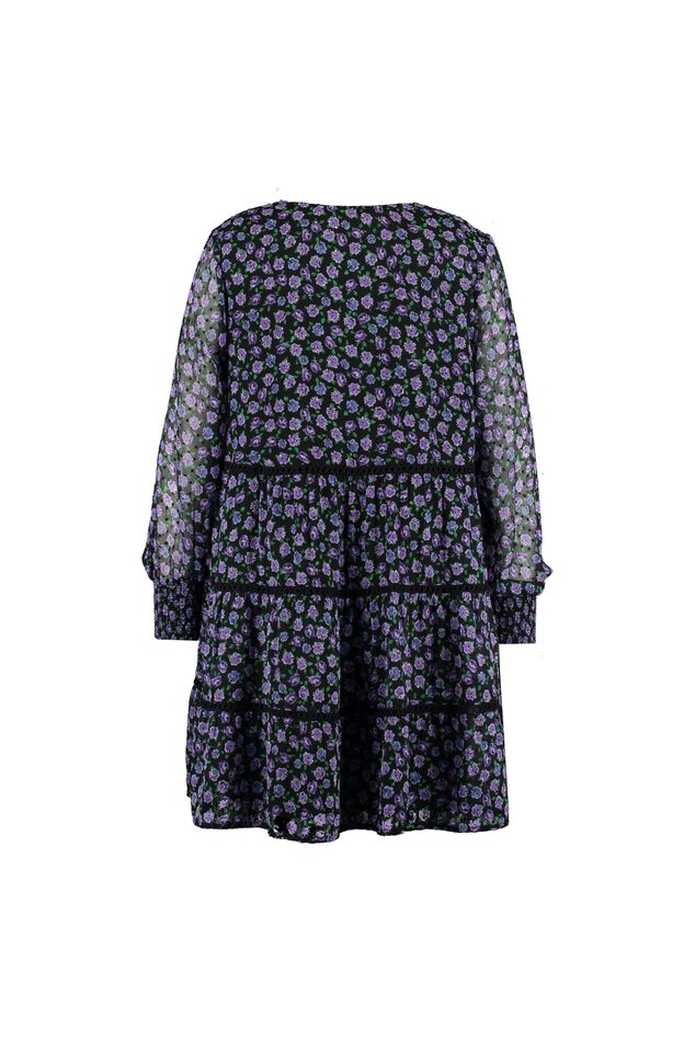 Robe à fleurs avec des décors froncés   image number 3