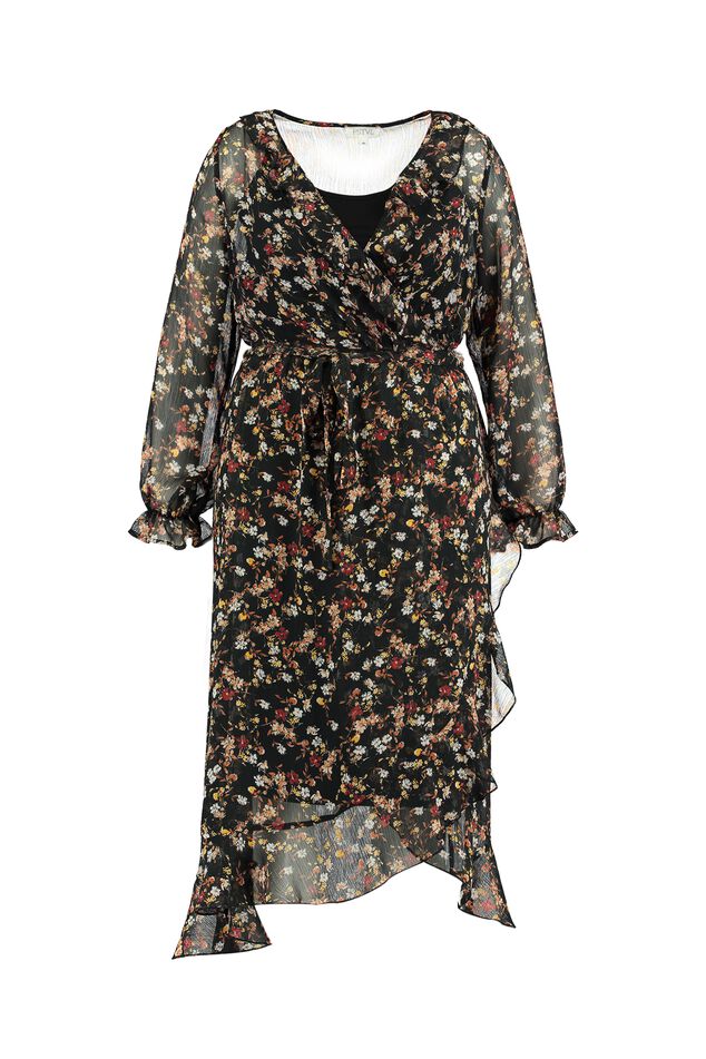 Robe cache-cœur à imprimé floral image number 1