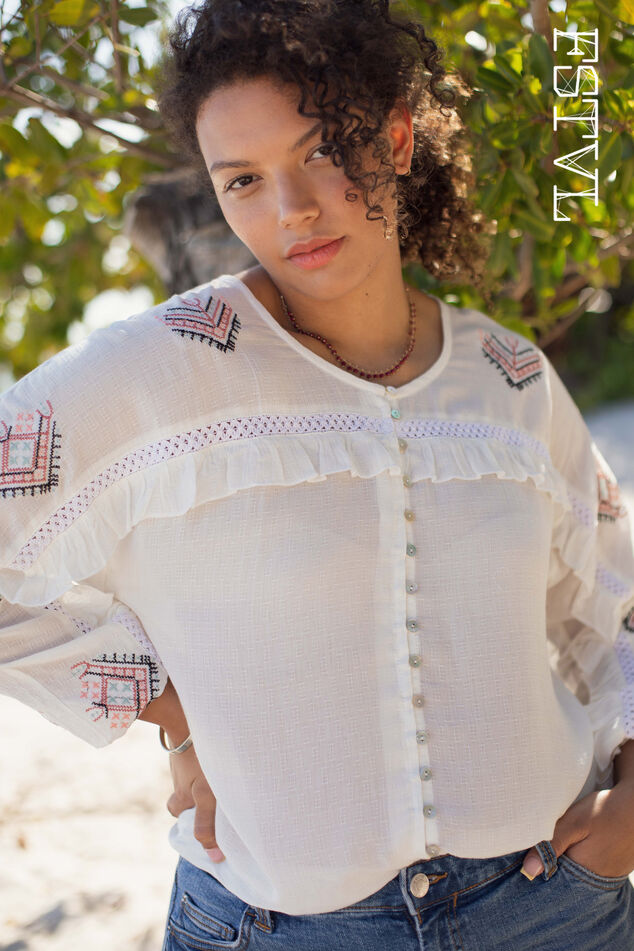 Chemisier avec broderie  image number 0