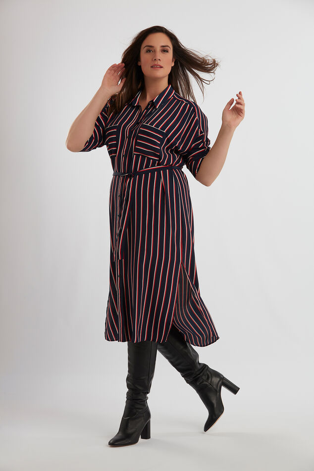 Robe chemise rayée image number 4