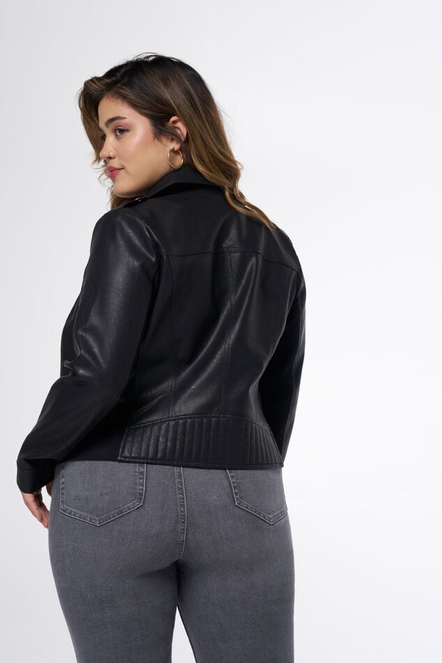 Veste en cuir avec détails argentés image number 3