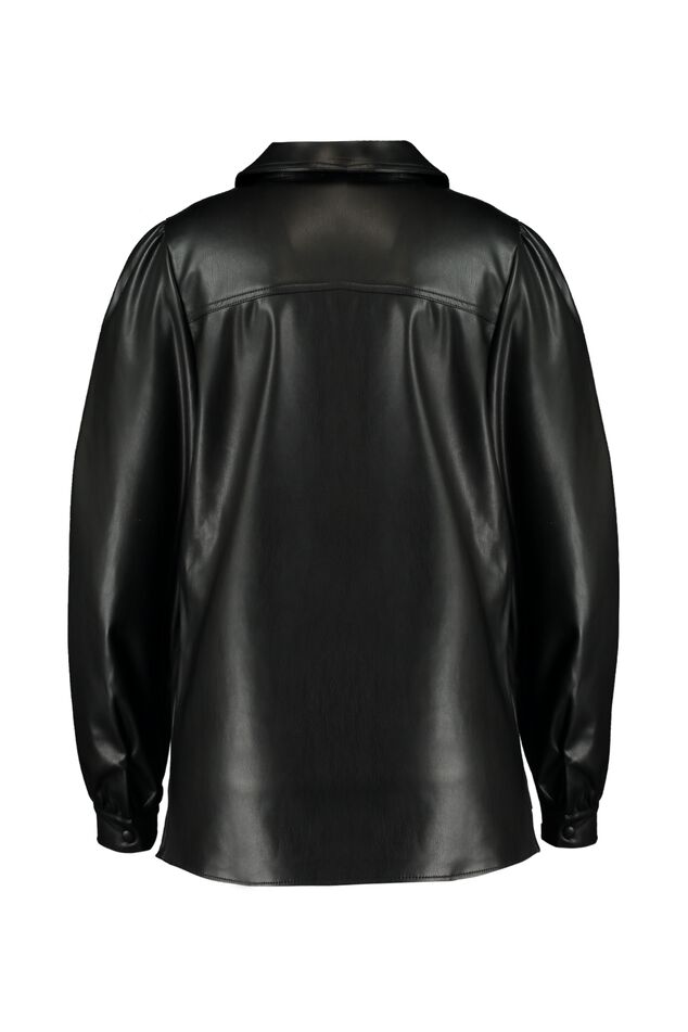 Chemisier en similicuir à manches bouffantes image number 2