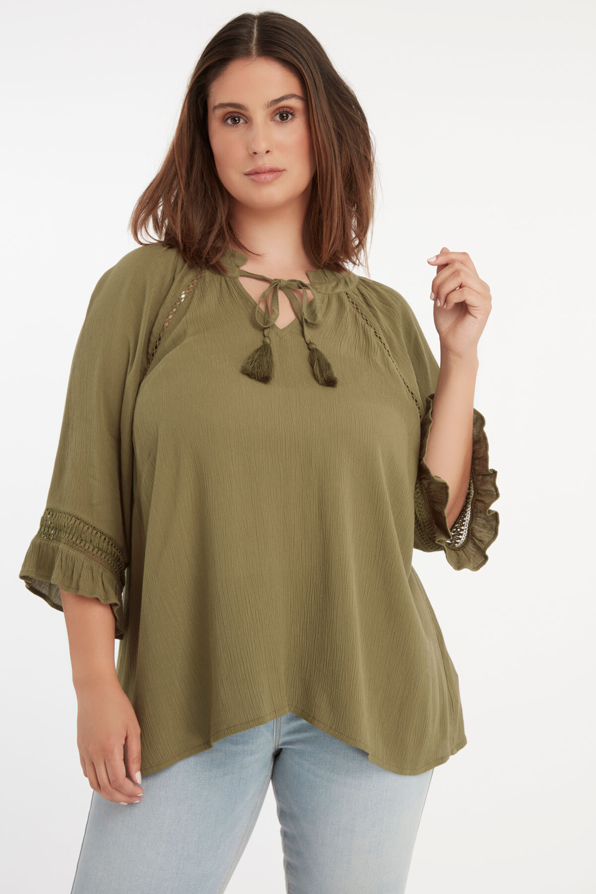 Chemisier avec d&eacute;tails ajour&eacute;s image number 6