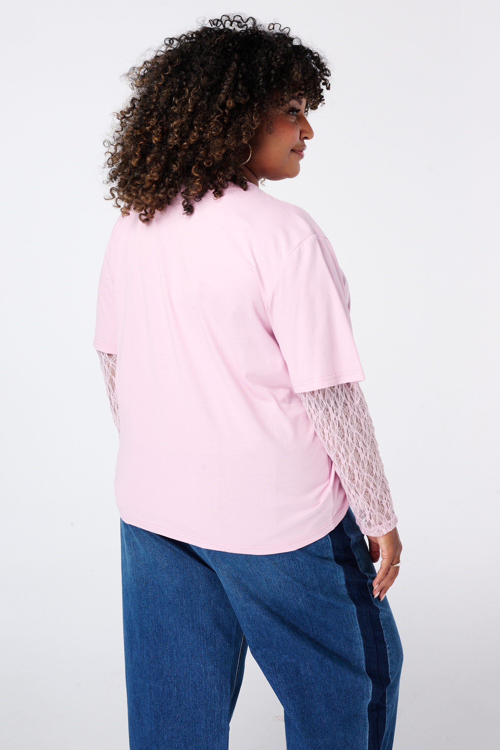 T shirt &agrave; manches en dentelle image number 3