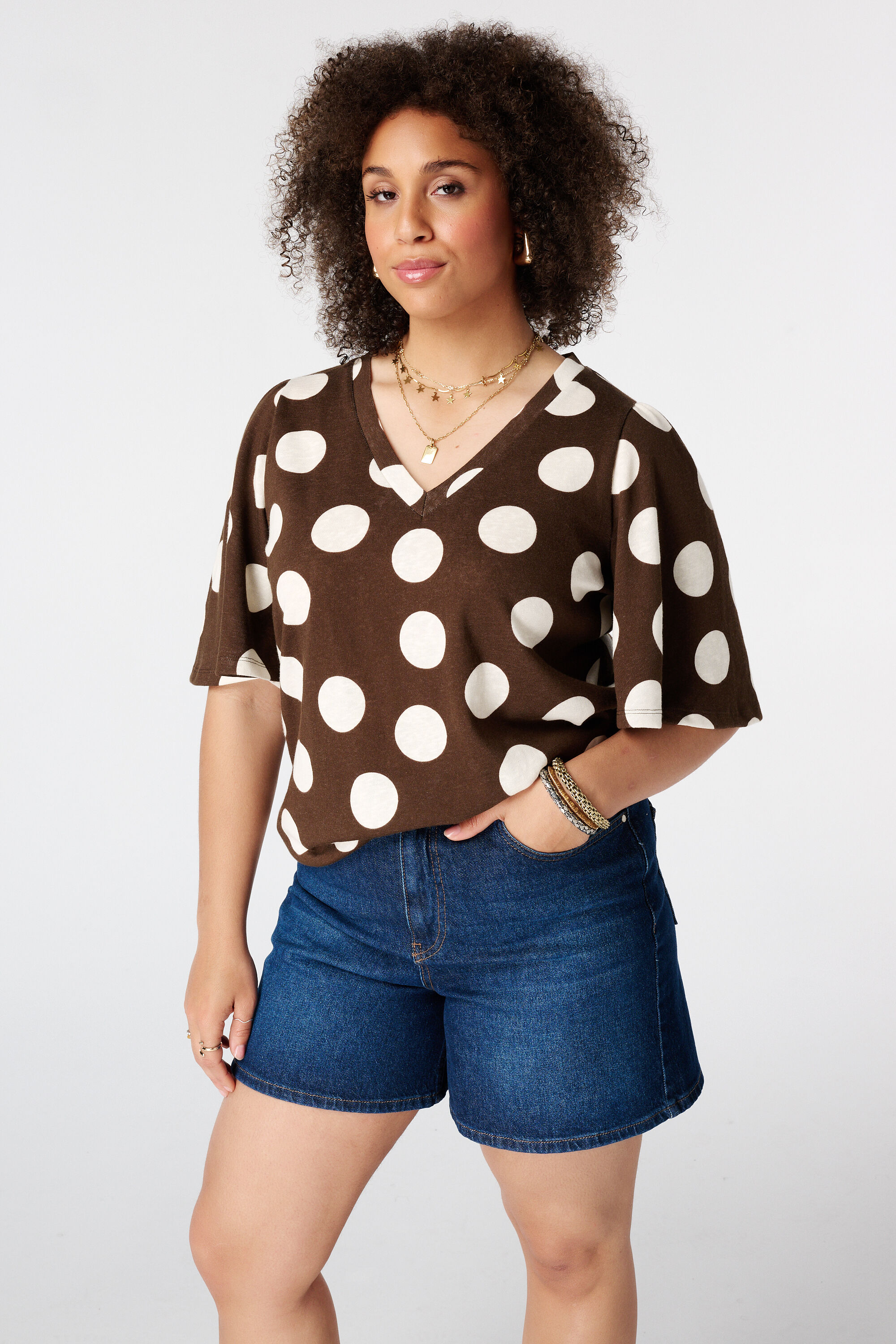 T shirt avec col en V