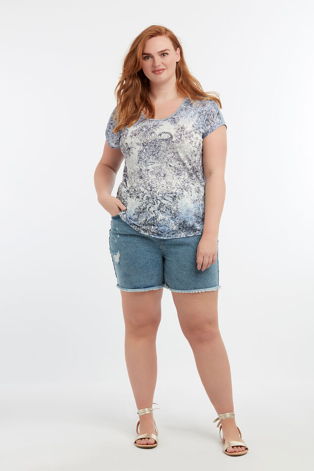 T-shirt avec empiècement imprimé image number 3