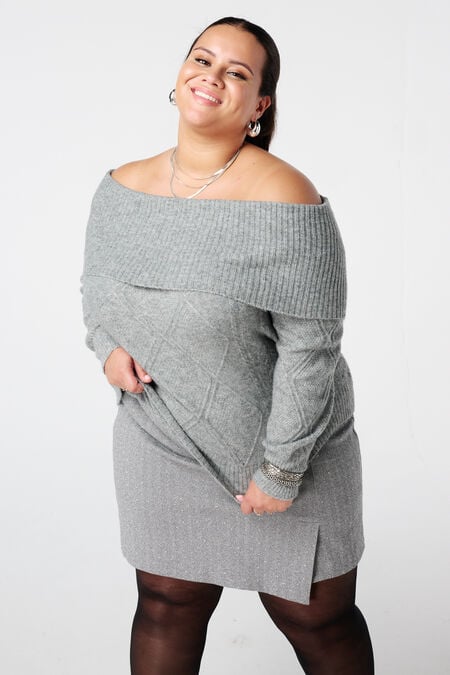 Pull épaules dénudées à motif torsadé Pull épaules dénudées à motif torsadé