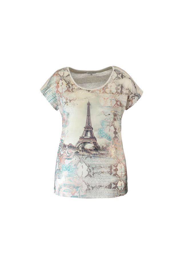 T-shirt à empiècement imprimé image number 1