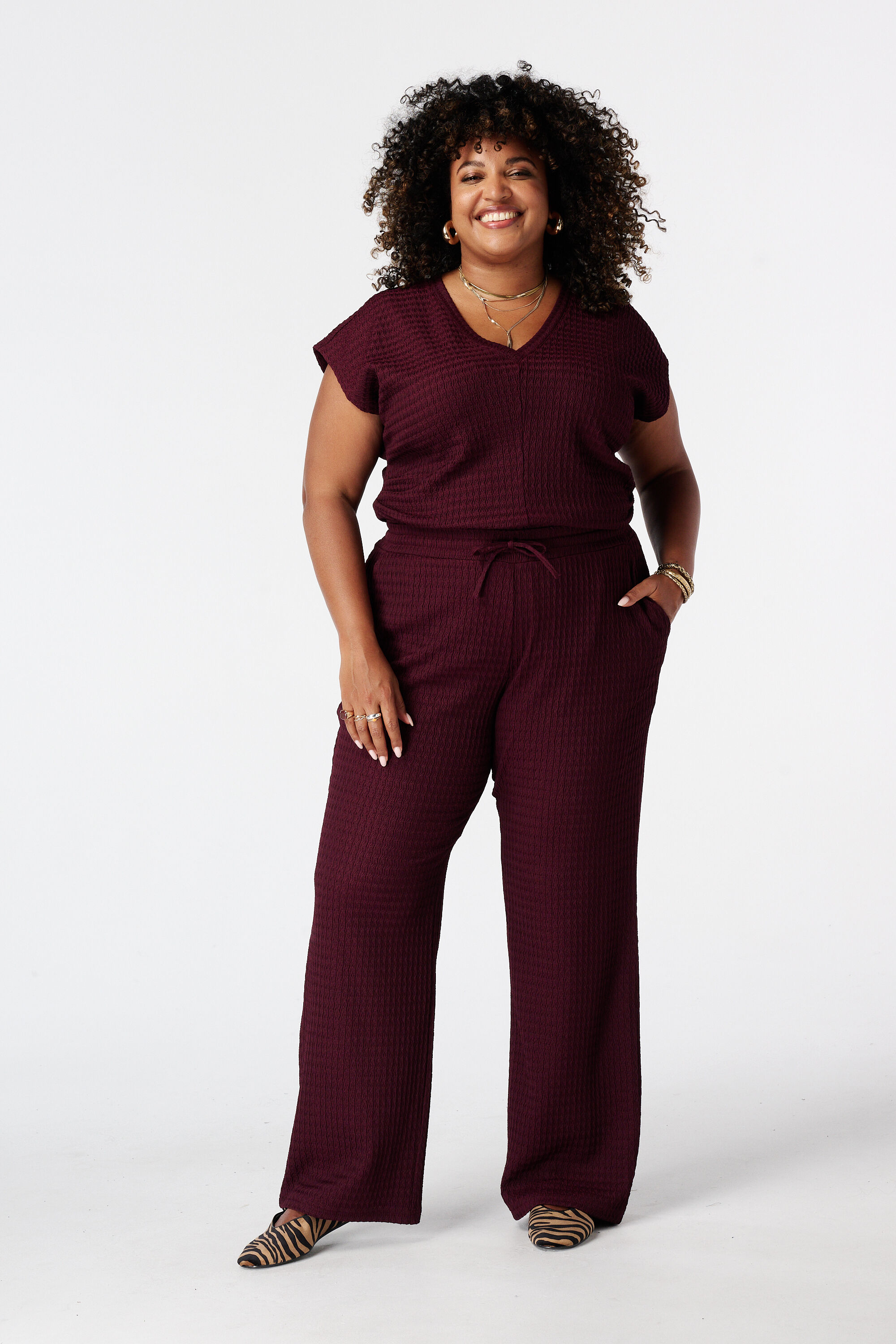 Pantalon avec taille &eacute;lastique image number 0