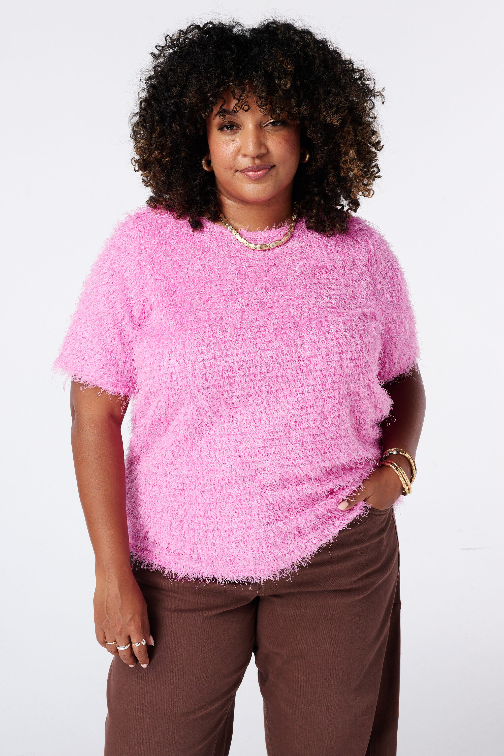 Top &agrave; texture duveteuse