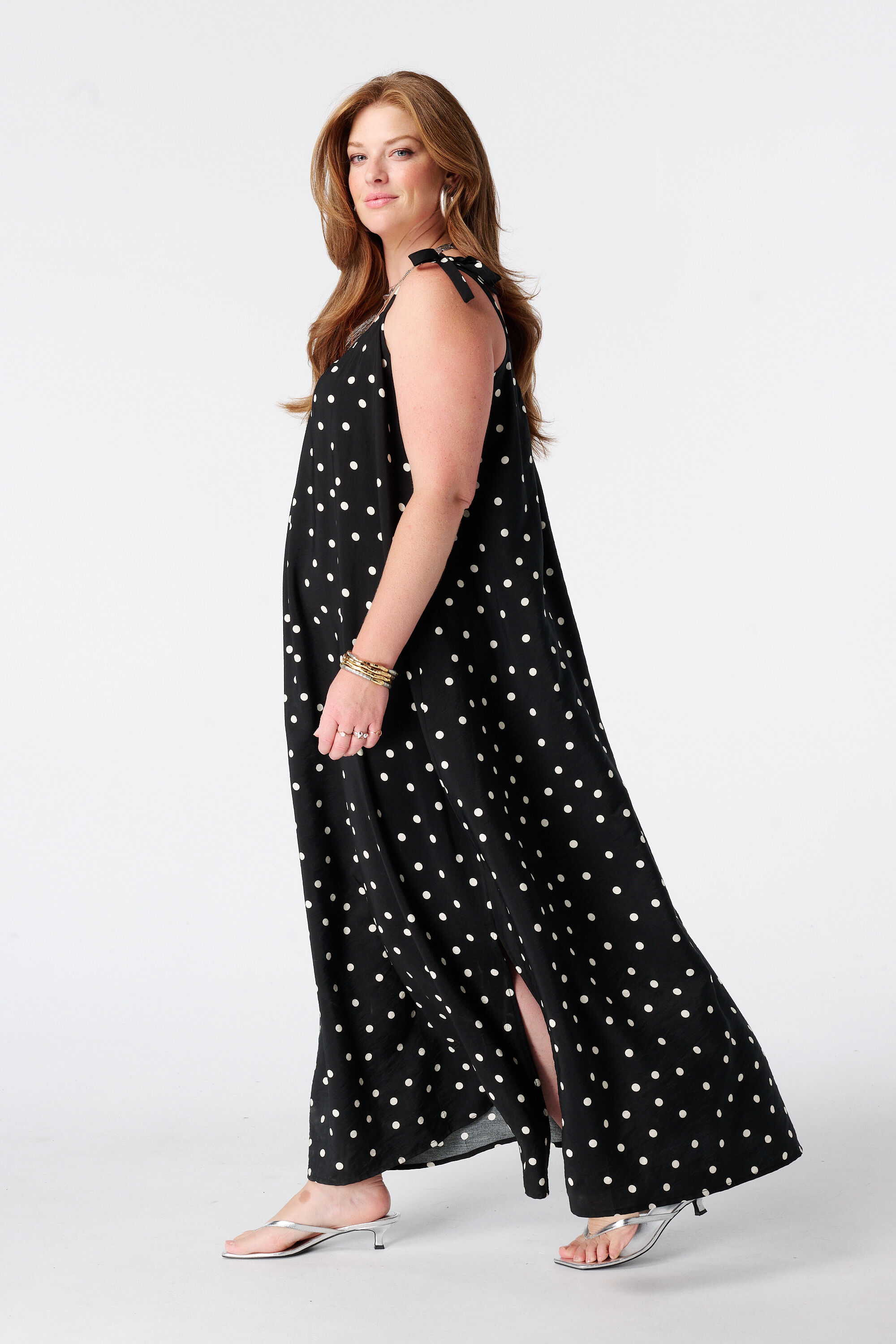 Robe maxi &agrave; pois image number 5