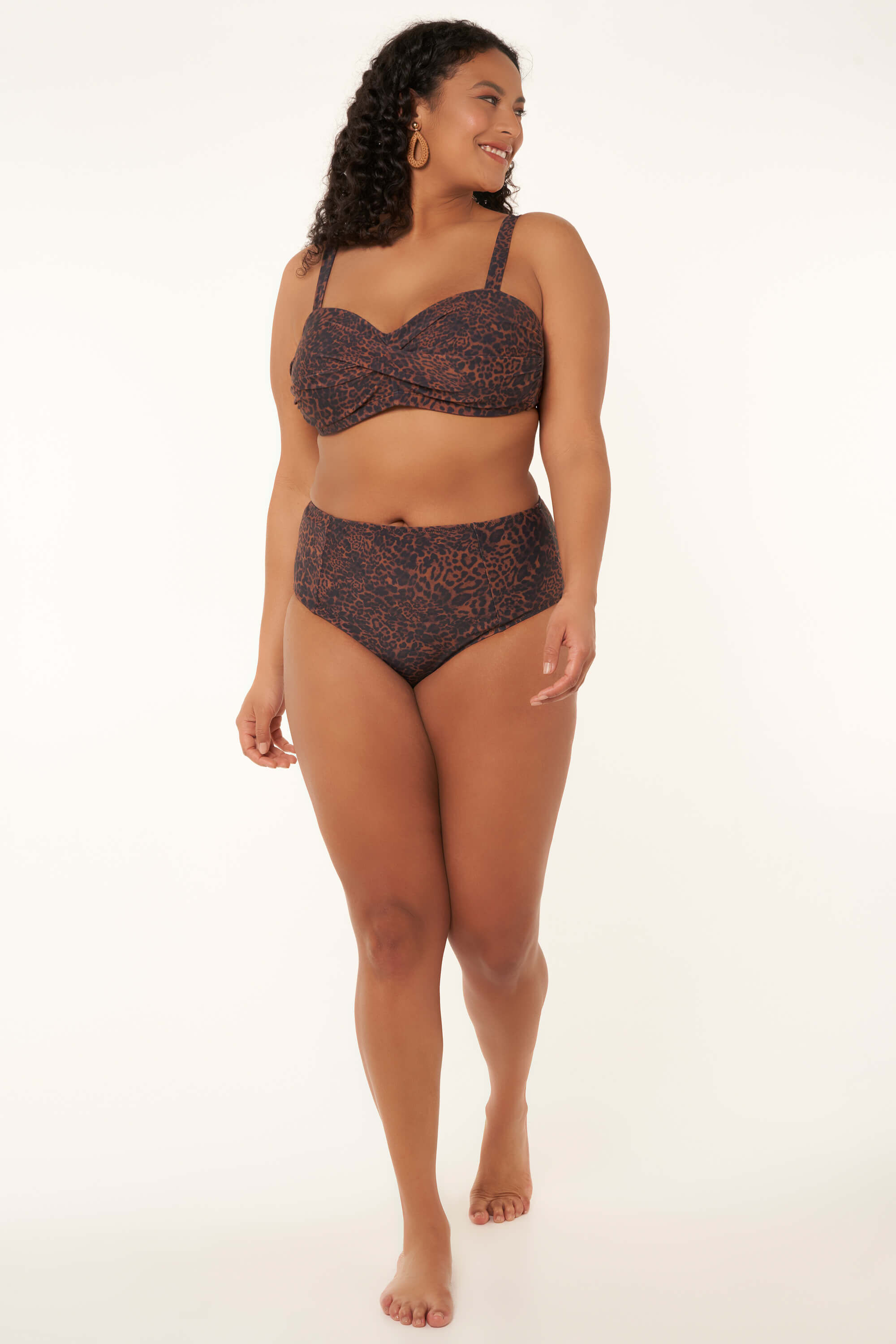 Bas de bikini taille haute imprim&eacute; panth&egrave;re image number 6