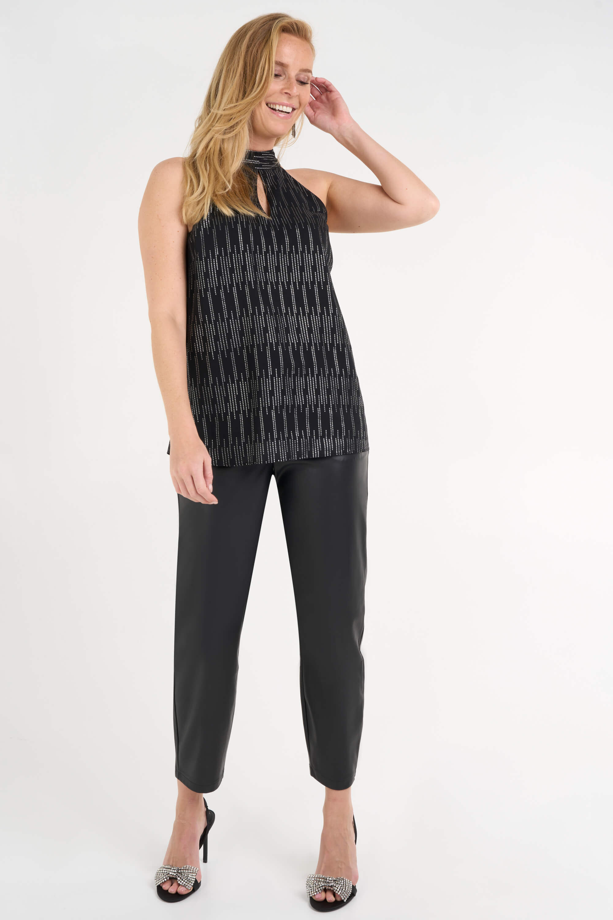 Chemisier &agrave; imprim&eacute; argent&eacute; image number 6