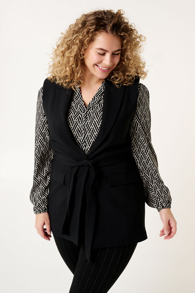 Gilet avec ceinture assortie image number 6