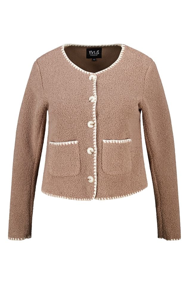 Veste Teddy avec coutures décoratives et fermeture à boutons image number 1