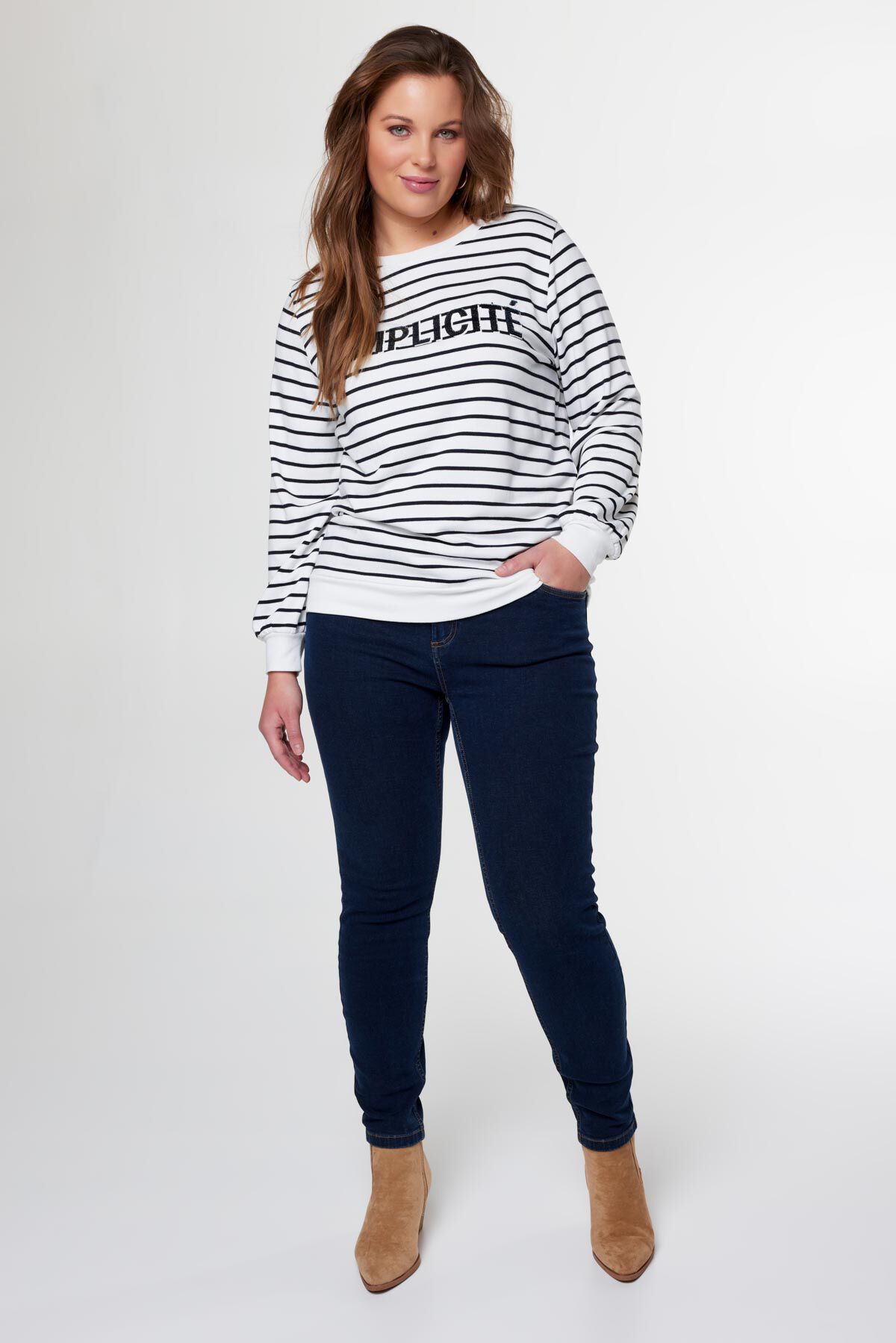 Femmes Pull avec inscription Simplicite MS Mode