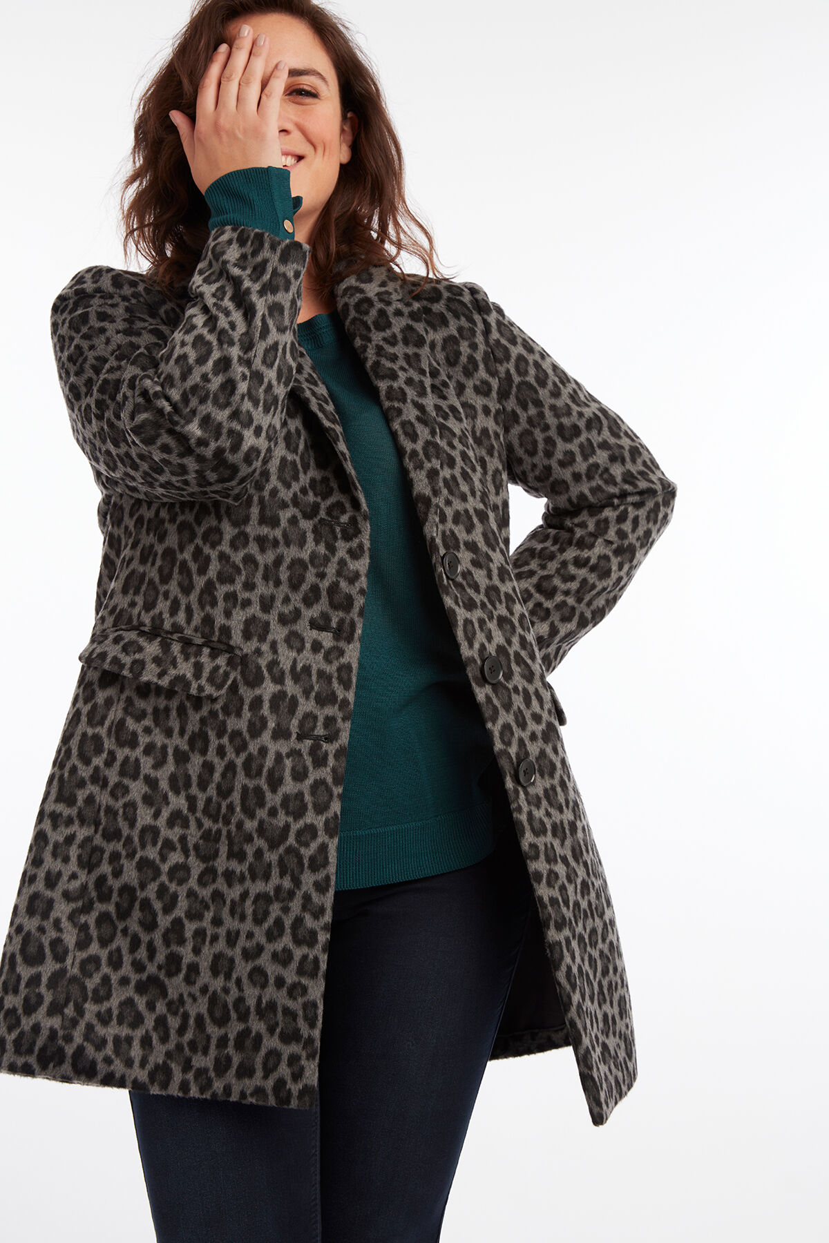 Veste de ville en laine m&eacute;lang&eacute;e image number 4