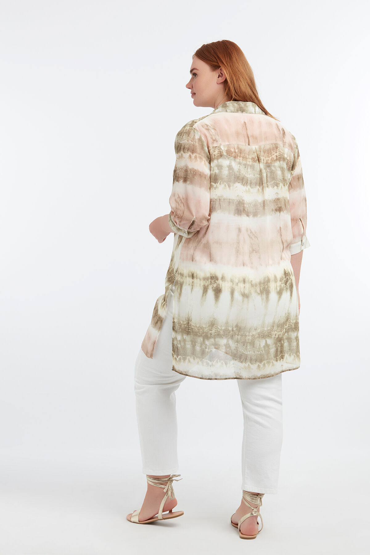 Chemisier transparent &agrave; imprim&eacute; tie-dye image number 6