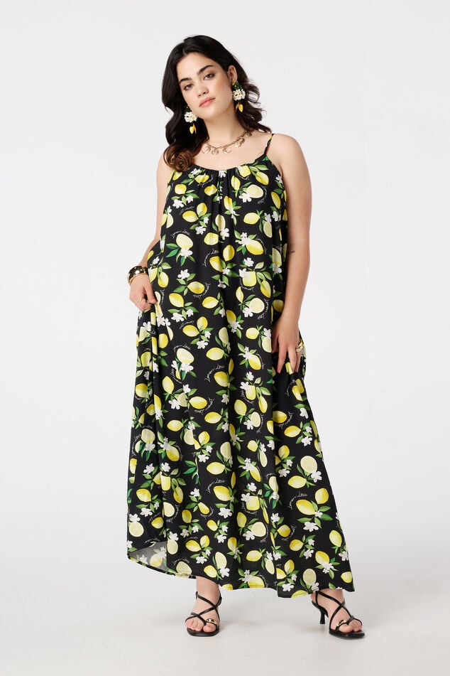 Robe longue à imprimé citron image number 0