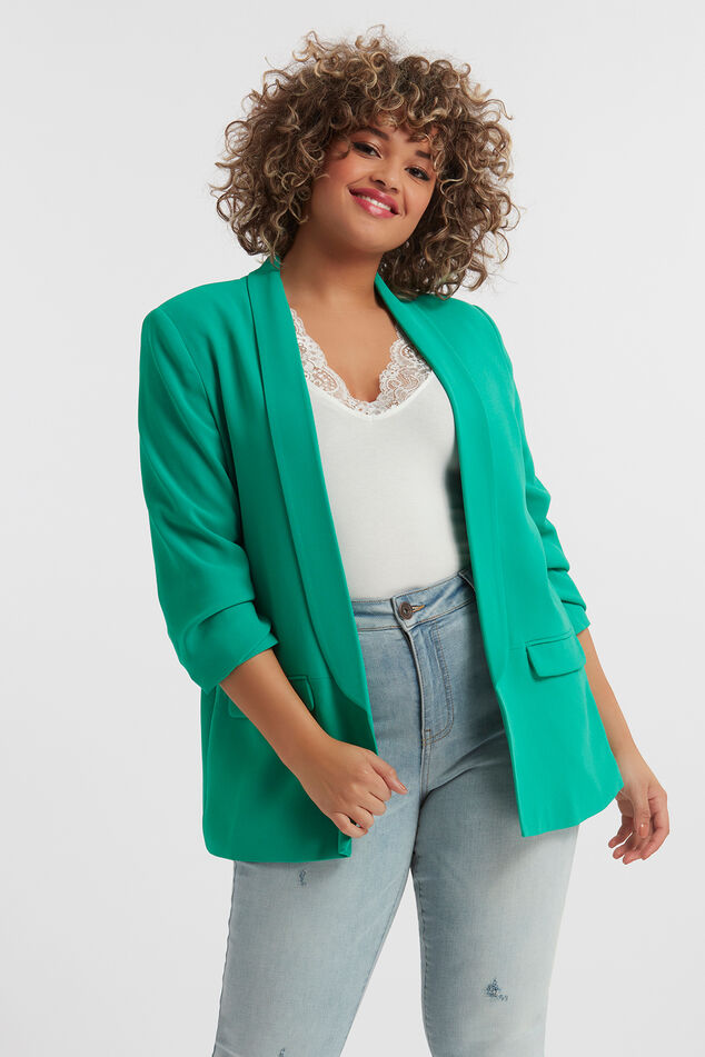 Crêpe blazer with crinkle effect image number 5