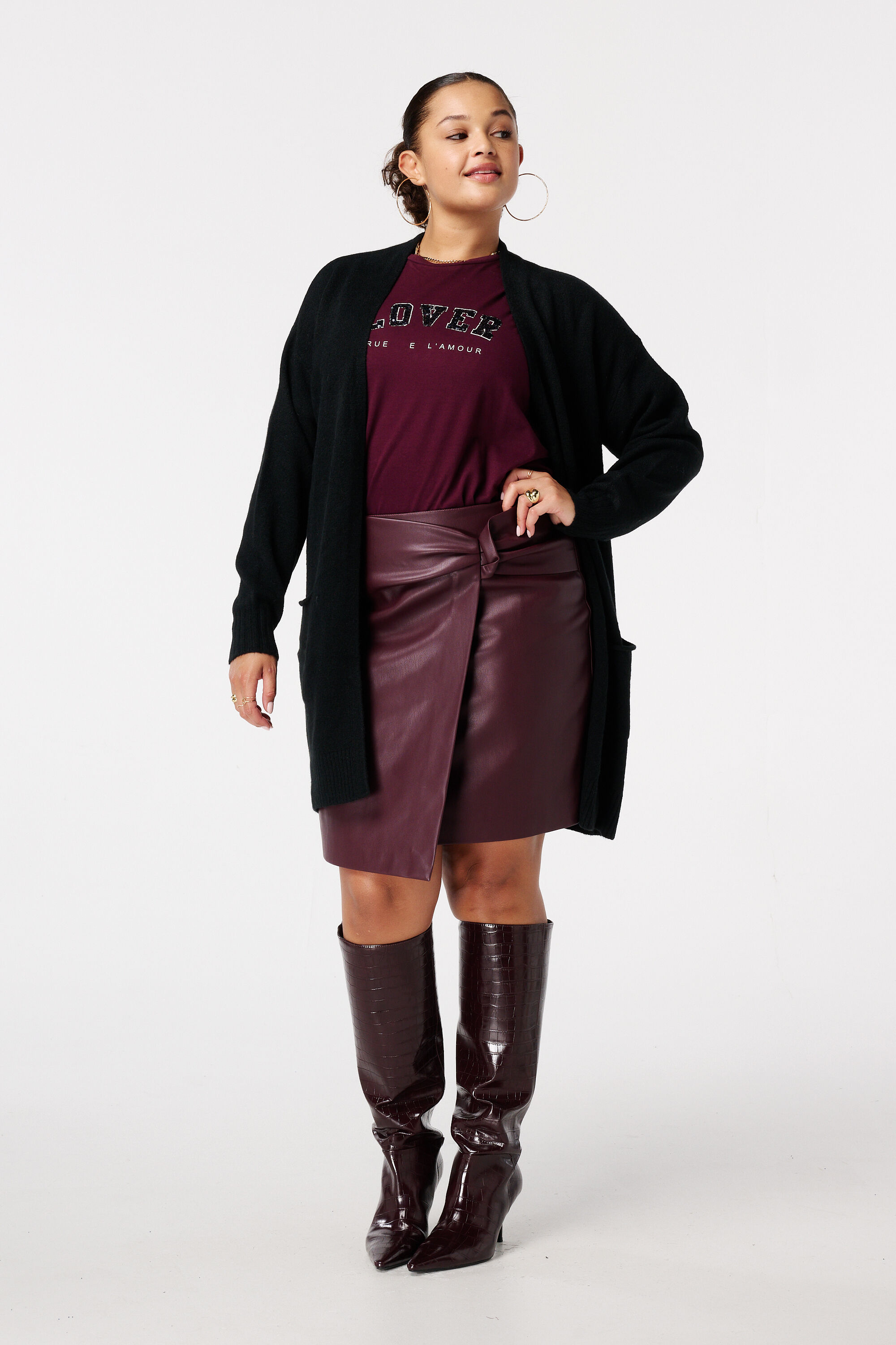 Cardigan mi-long avec poches lat&eacute;rales image number 5