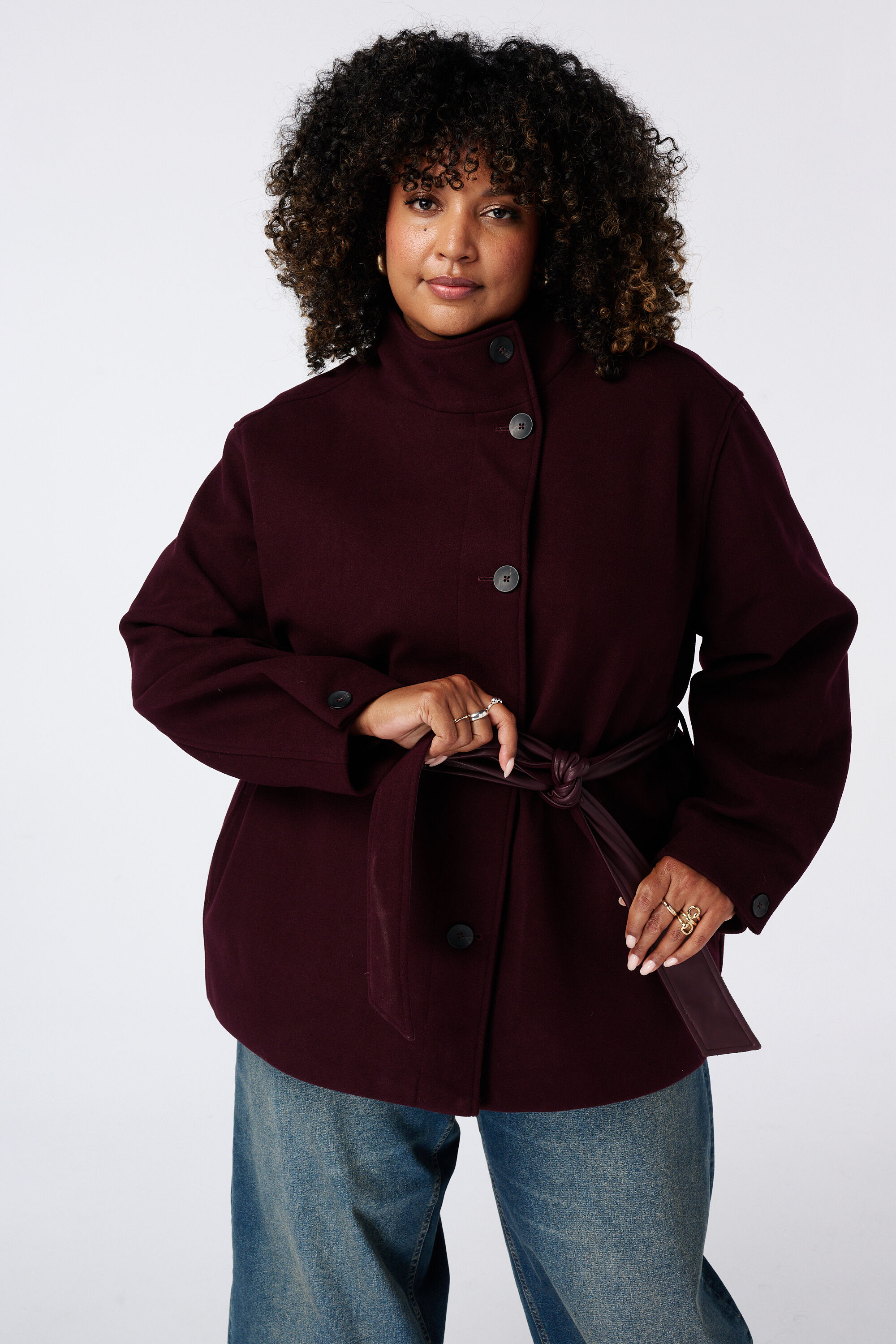 Manteau mi long avec col montant
