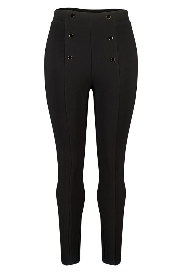 Haut noir à boutons décoratifs - Vêtements Haut noir à boutons décoratifs - Vêtements