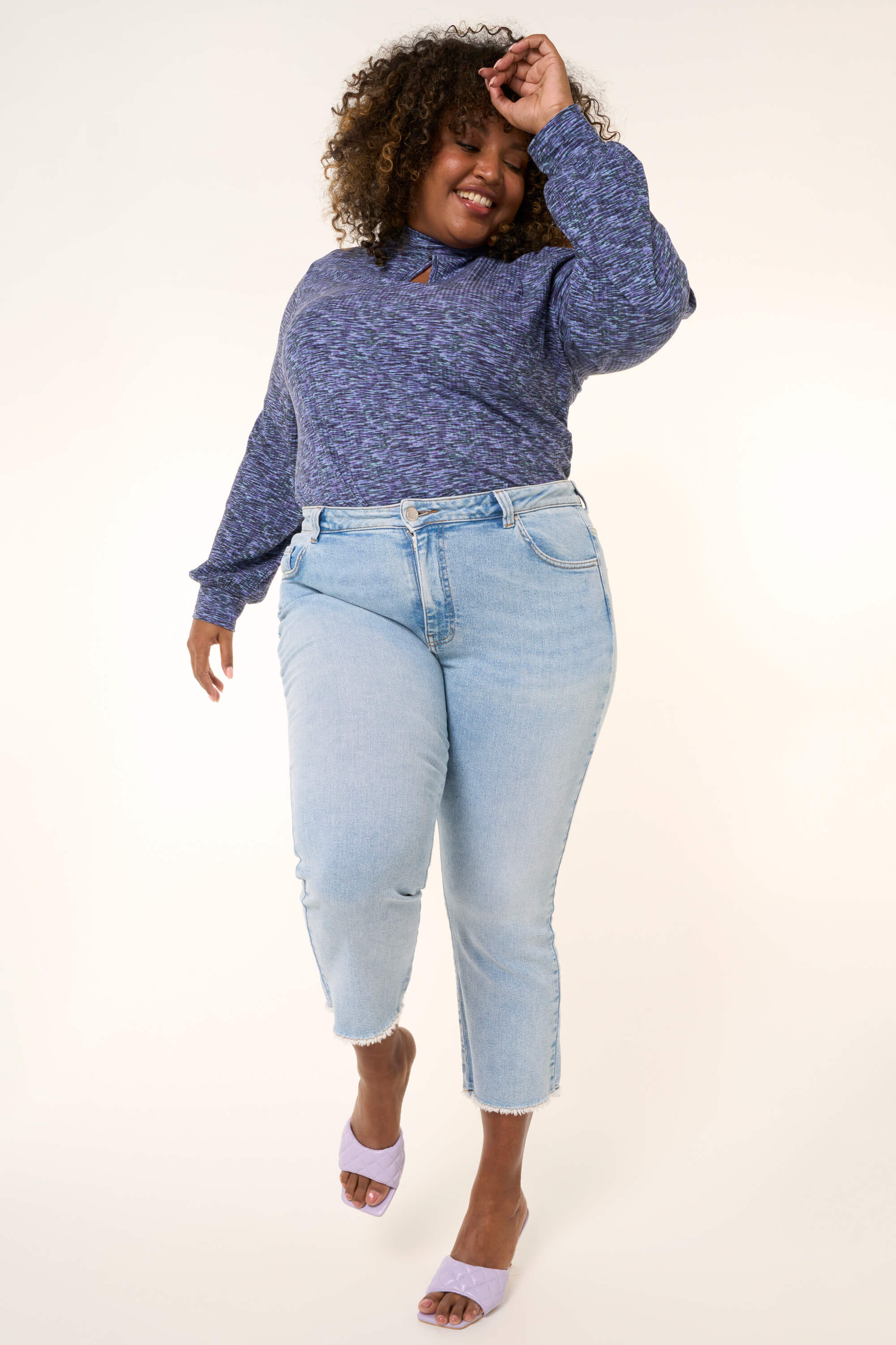 Femmes Jean denim taille haute MS Mode