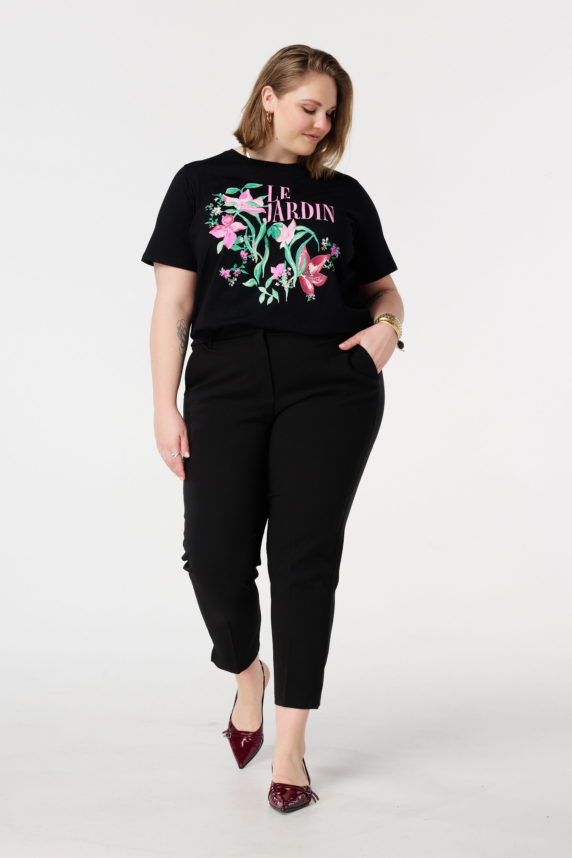 Pantalon droit &agrave; taille &eacute;lastique