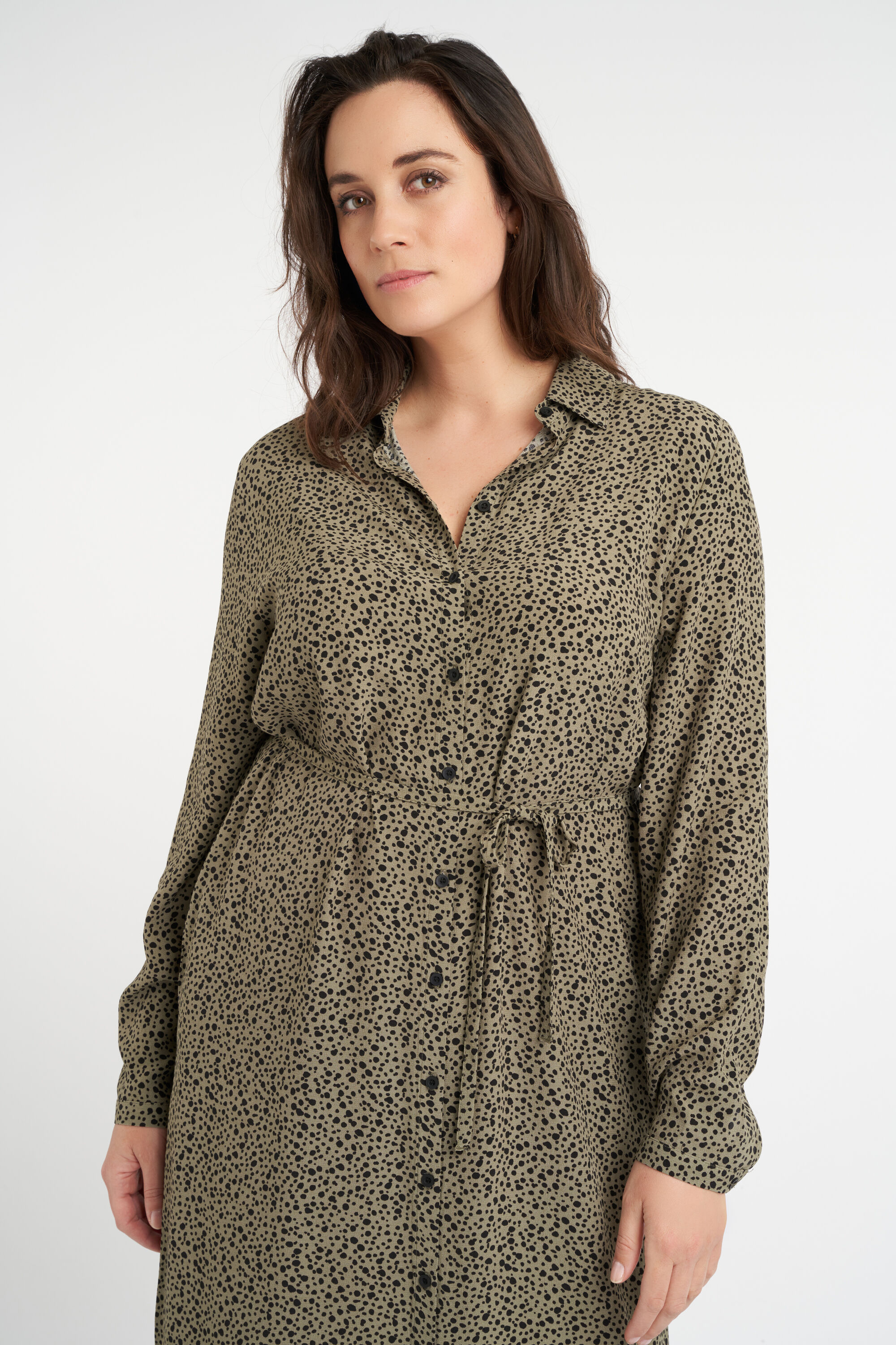 Robe longue avec ceinture &agrave; nouer image number 5