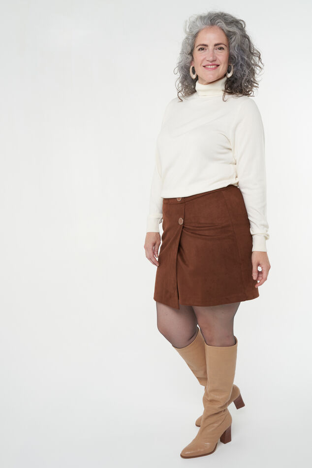 Jupe enveloppante en daim synthétique image number 6