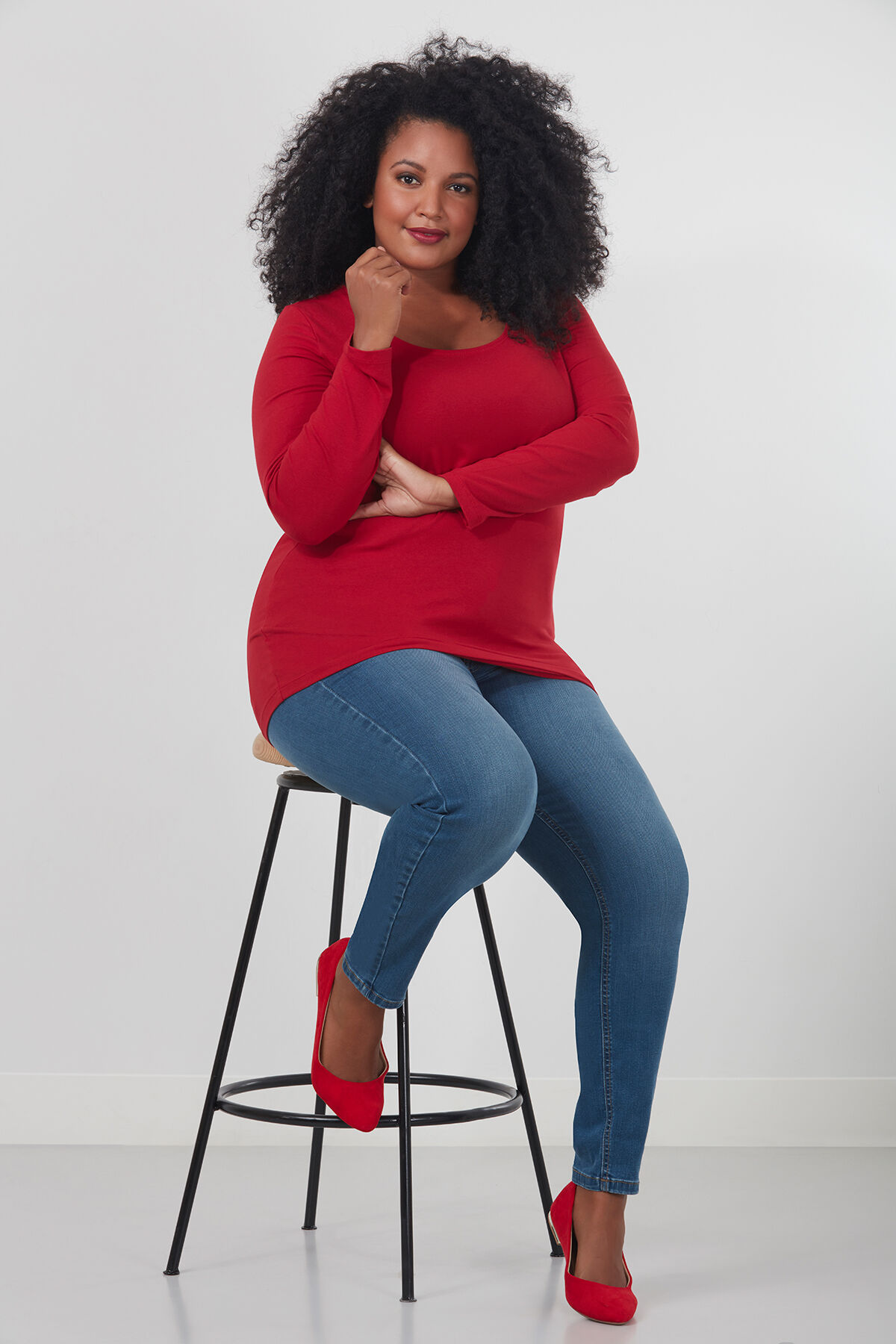 T-shirt basique &agrave; manches longues  image number 3