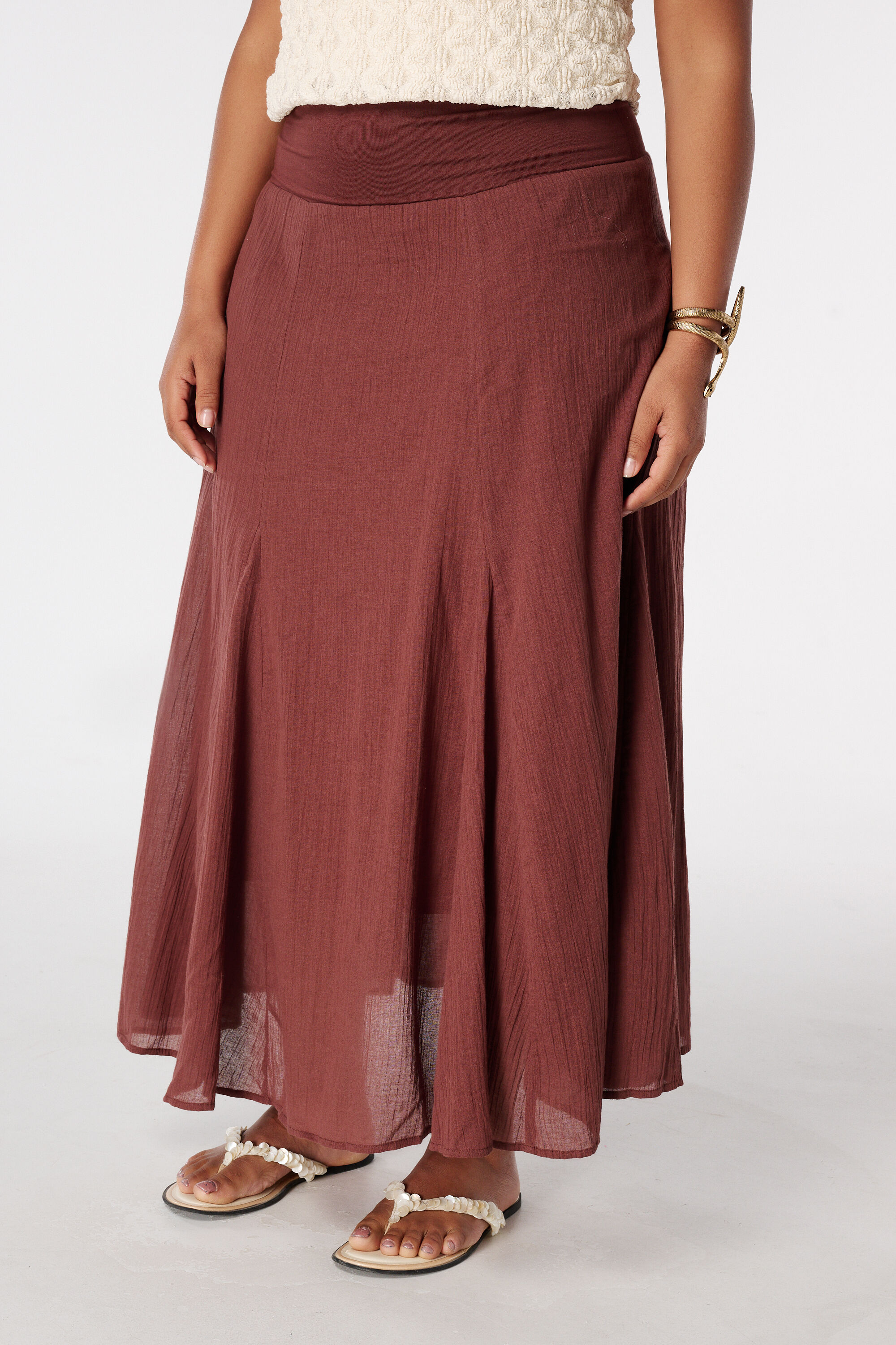 Jupe maxi &eacute;vas&eacute;e image number 5