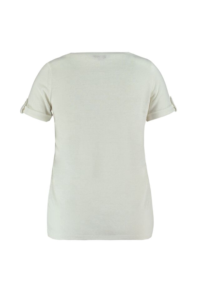 T-shirt en lin à encolure en V  image number 2