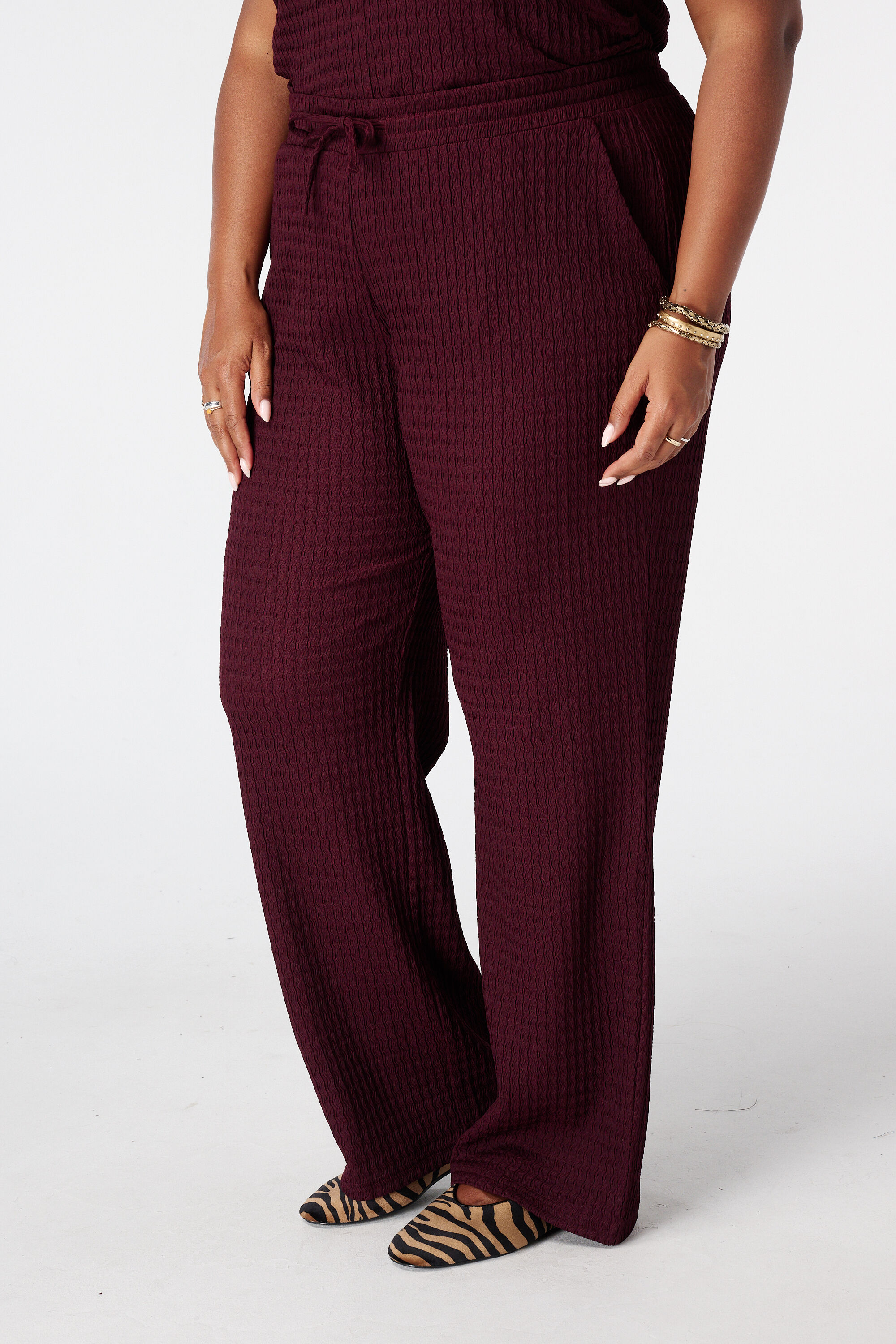 Pantalon avec taille &eacute;lastique image number 5