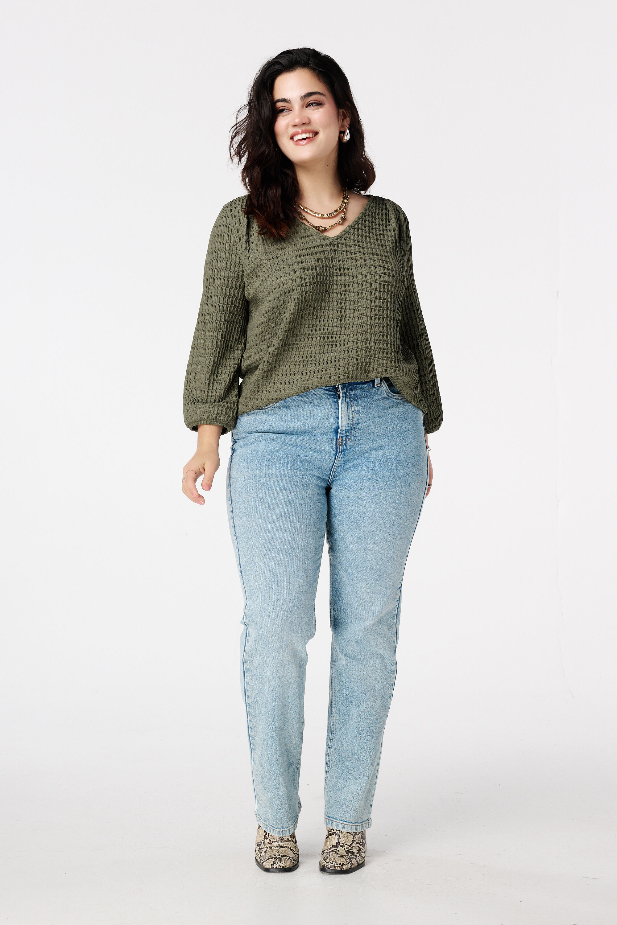 Haut en jersey &agrave; structure image number 5